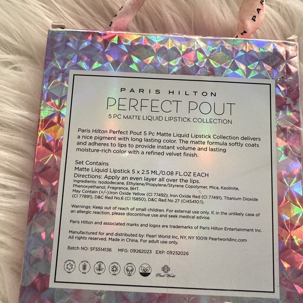 New!! 5  pk PARIS HILTON Matte LIQUID LIPSTICK "Perfect Pout" NIP - Picture 2 of 2